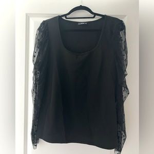 Shein sheer polka dot black long sleeve. Size 1XL